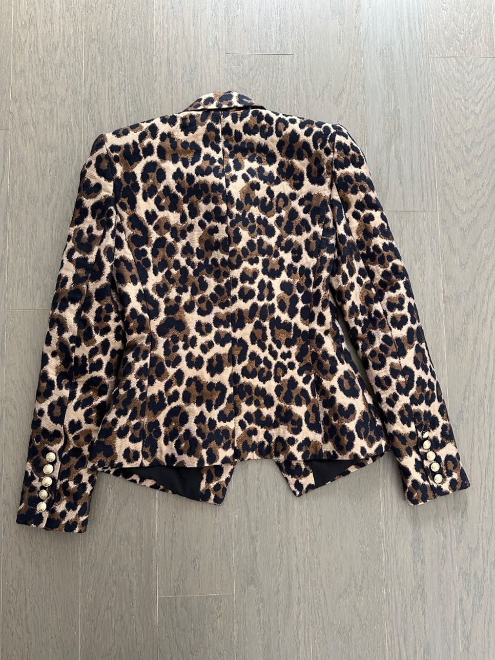 L’agence Bethany Tapered Structured Blazer Jacquard Leopard Gold With Tags Sz 2 - Picture 5 of 8